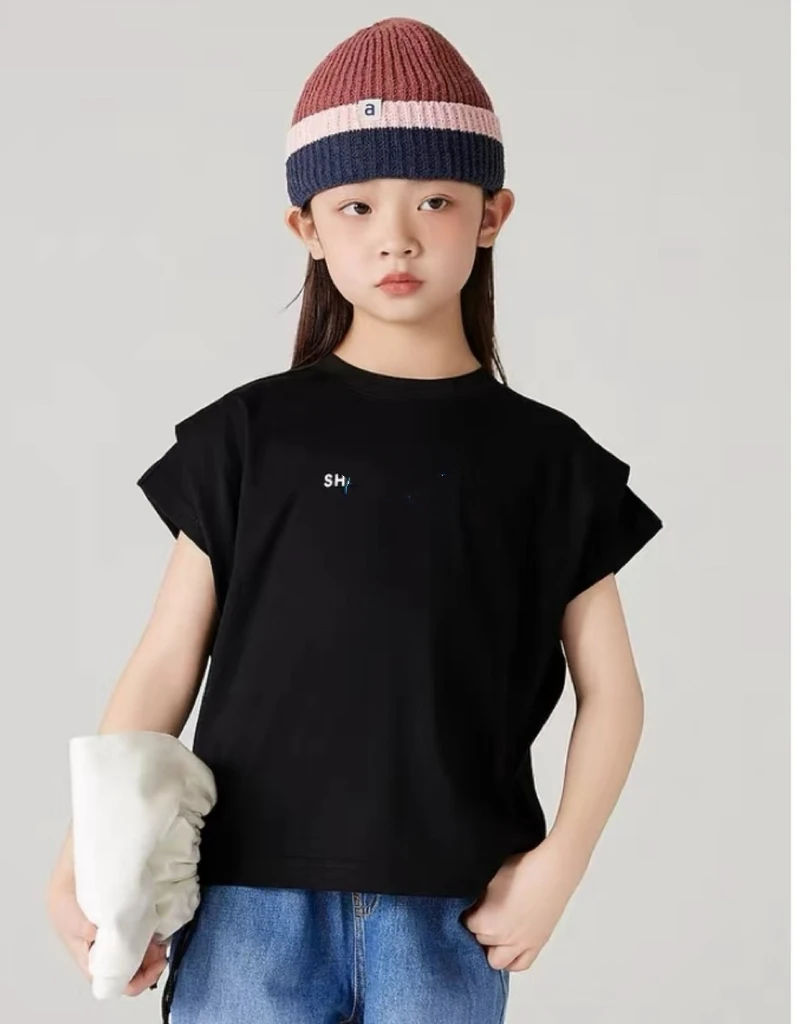 22052高端潮流时尚百搭童装休闲无袖圆领T恤C3-1-1