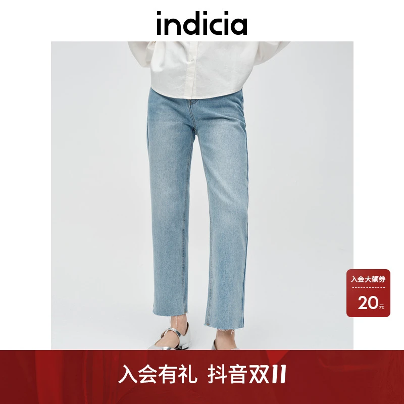 indicia标记商场同款24年春季新款经典百搭牛仔裤6A401NK007C