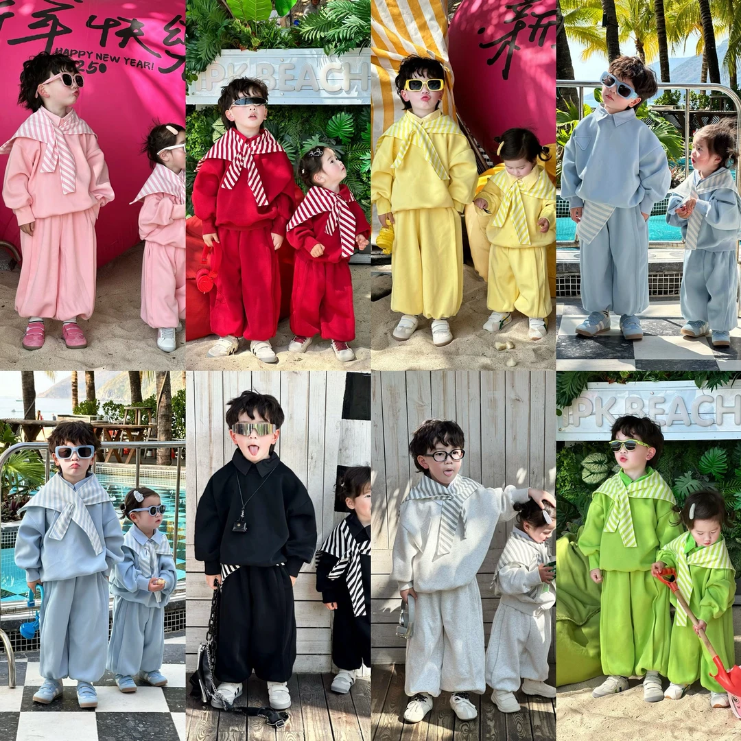 kb6607 | 【早春• 披肩与它】春季儿童幼儿园小套装归来 多种穿法！