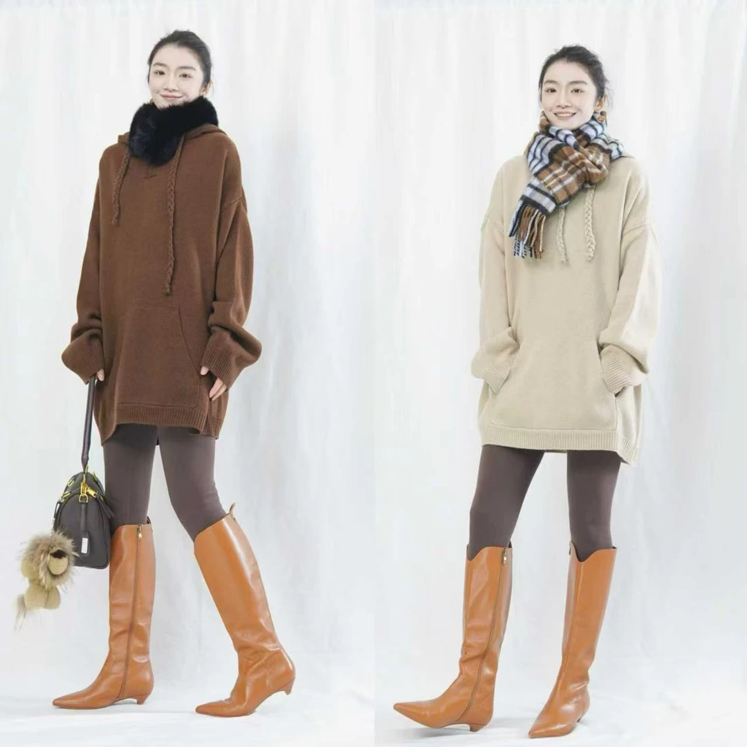 CHUN·「日出维也纳1OO羊毛大帽衫」气质时尚休闲宽松显瘦秋冬休闲复