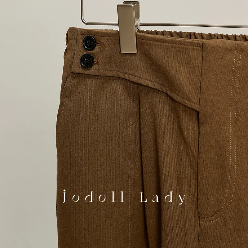 JODOLL乔顿女装裤咖色休闲长裤束脚口N113K00023-55