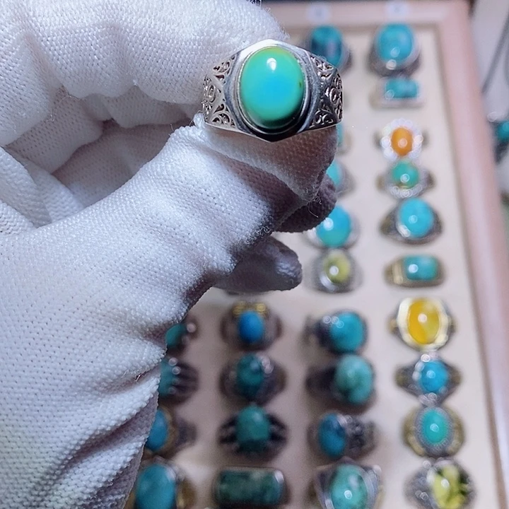 绿松石银S925镶嵌颈饰