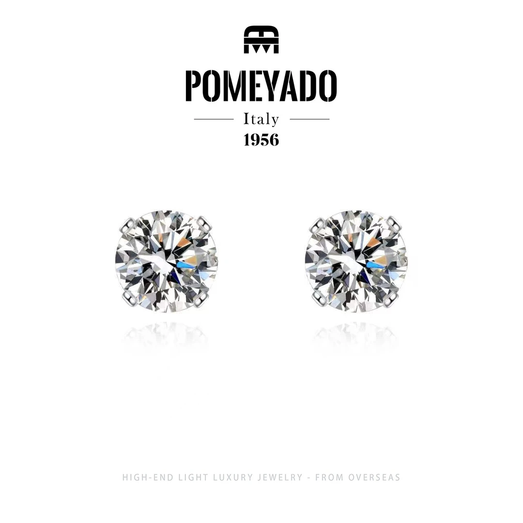 925银莫桑石  【一眼万年】Pomeyado设计师款轻奢 耳钉F1399