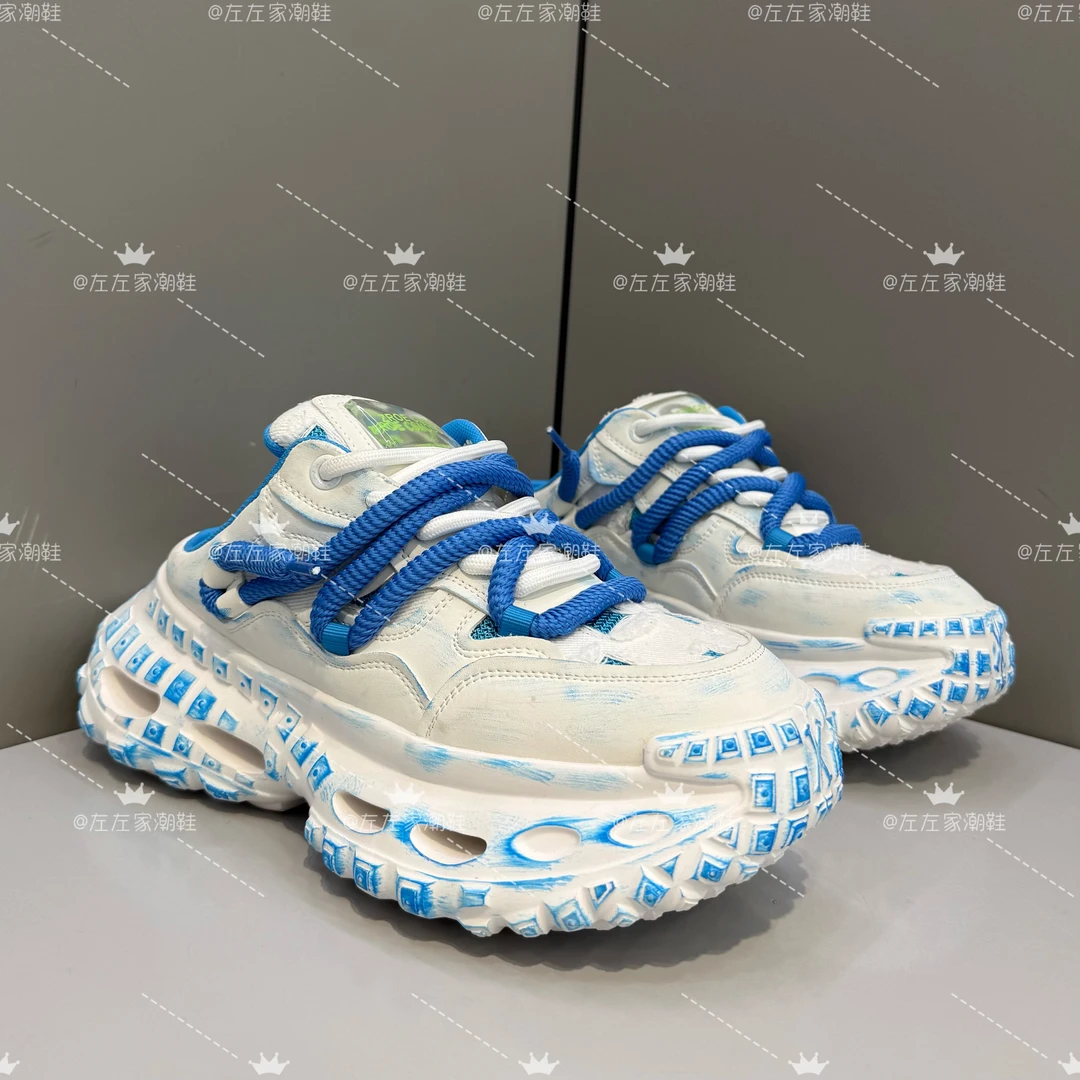 潮牌男鞋夏季新款低帮网面透气舒适休闲厚底增高韩版系带老爹鞋男