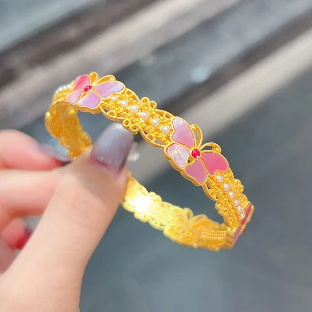 【新美源】足金999 镶嵌工艺 璀璨仙蝶手镯