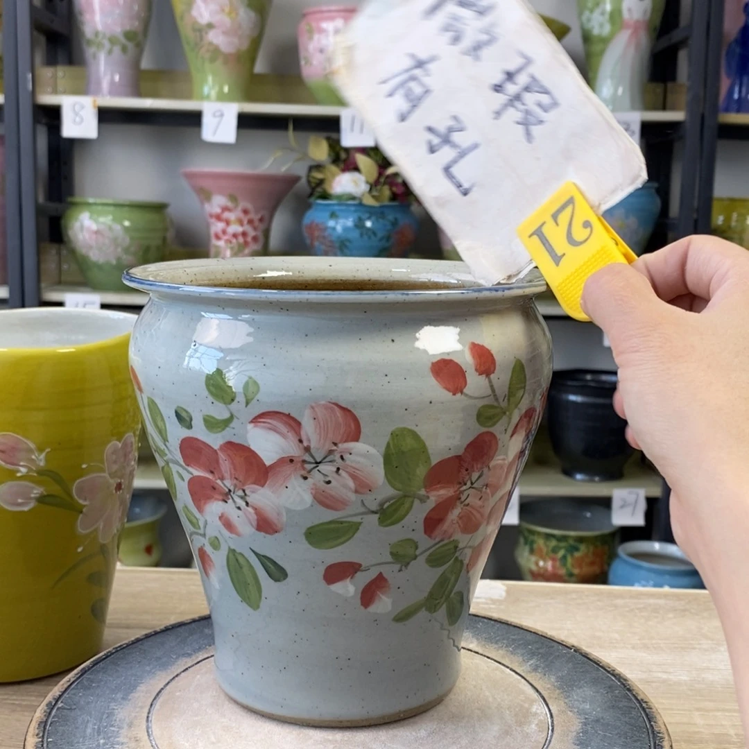 景德镇手工手绘陶瓷花盆