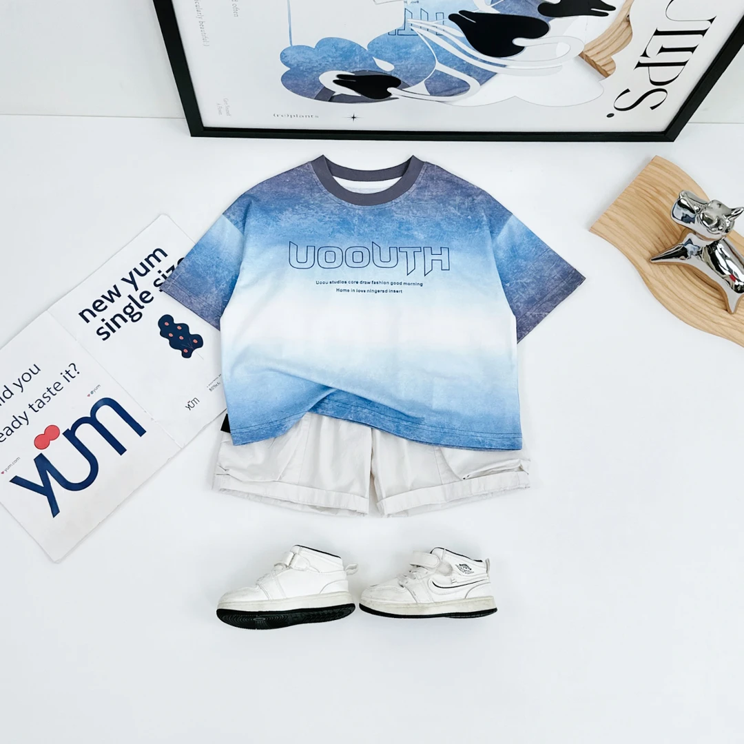 儿童短袖T恤夏季男童衣服2025新款洋气潮牌 BQ25299Z悠悠童话童装