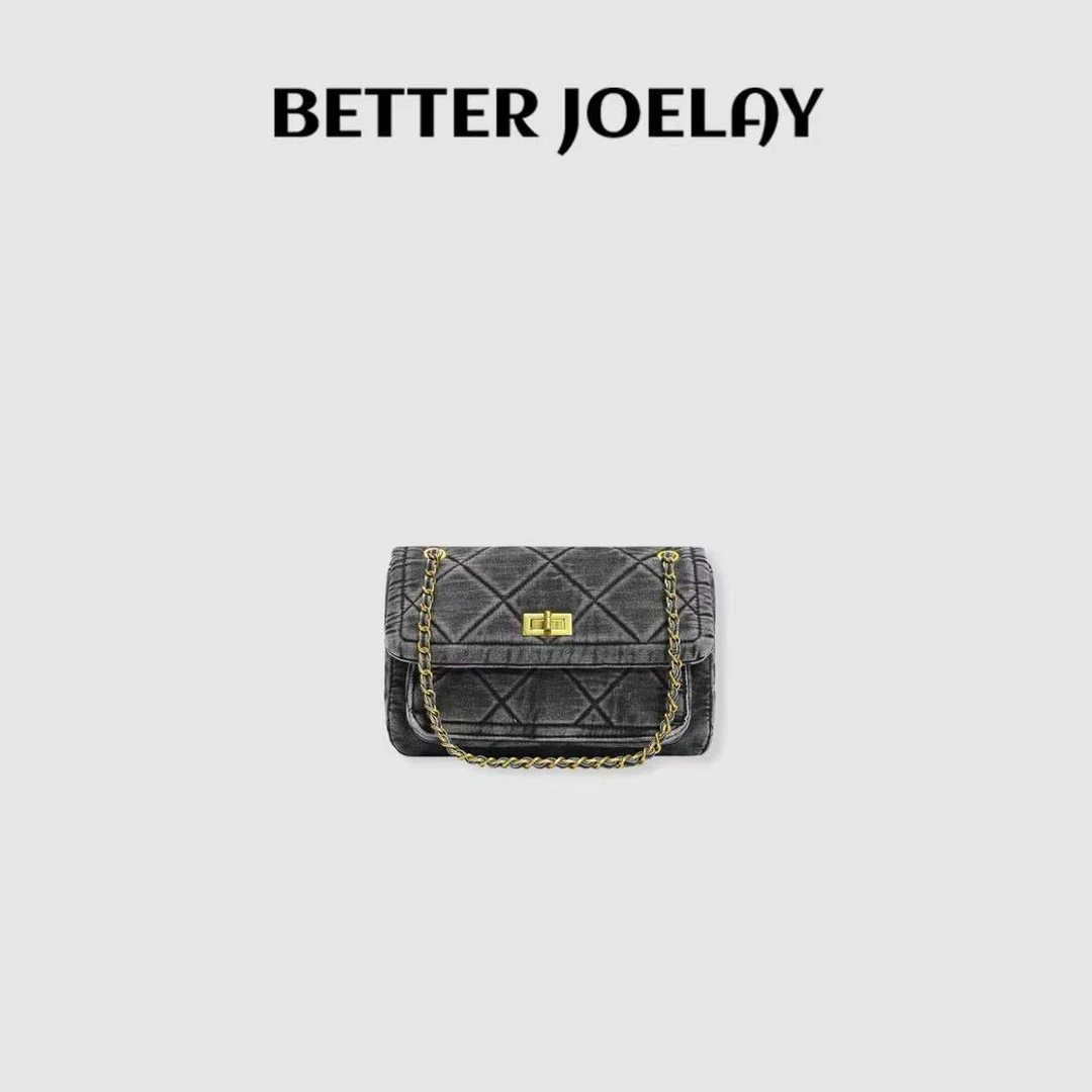 BETTERJOELAY-【牛仔鎏金】斜挎包时尚潮流气质百搭休闲包Z6388