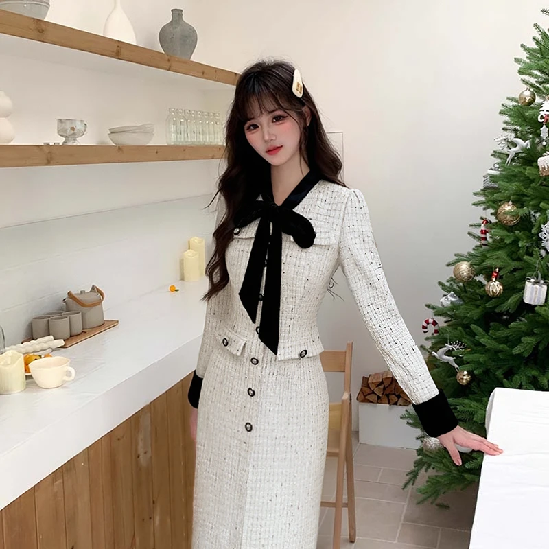 【V】【有里布】连衣裙女秋冬设计感气质名媛高级感裙子QJ0256