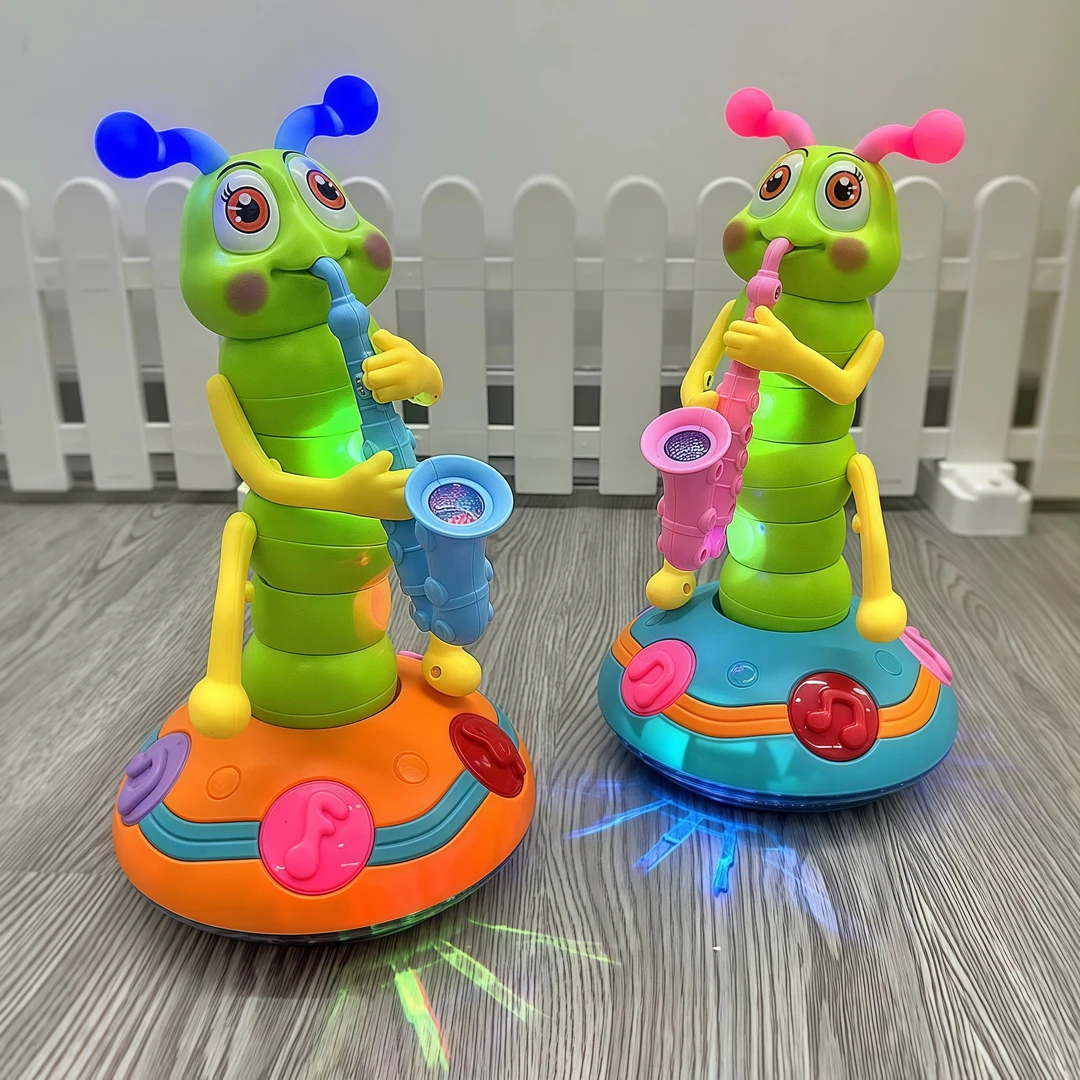 儿童电动萨克斯扭扭虫会唱歌跳舞婴儿音乐毛毛1岁3男女孩宝宝玩具