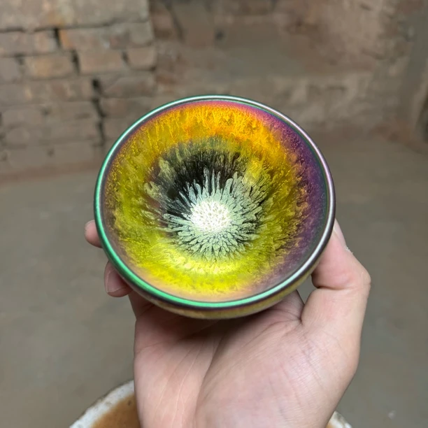 高端手工制作（七彩百花钵）茶器 主人杯