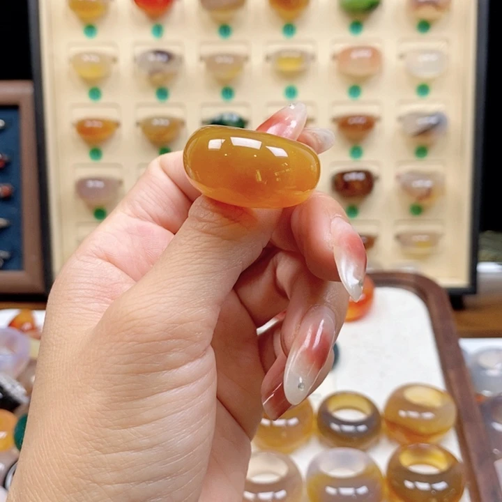 合金戒指玛瑙/玉髓前*
