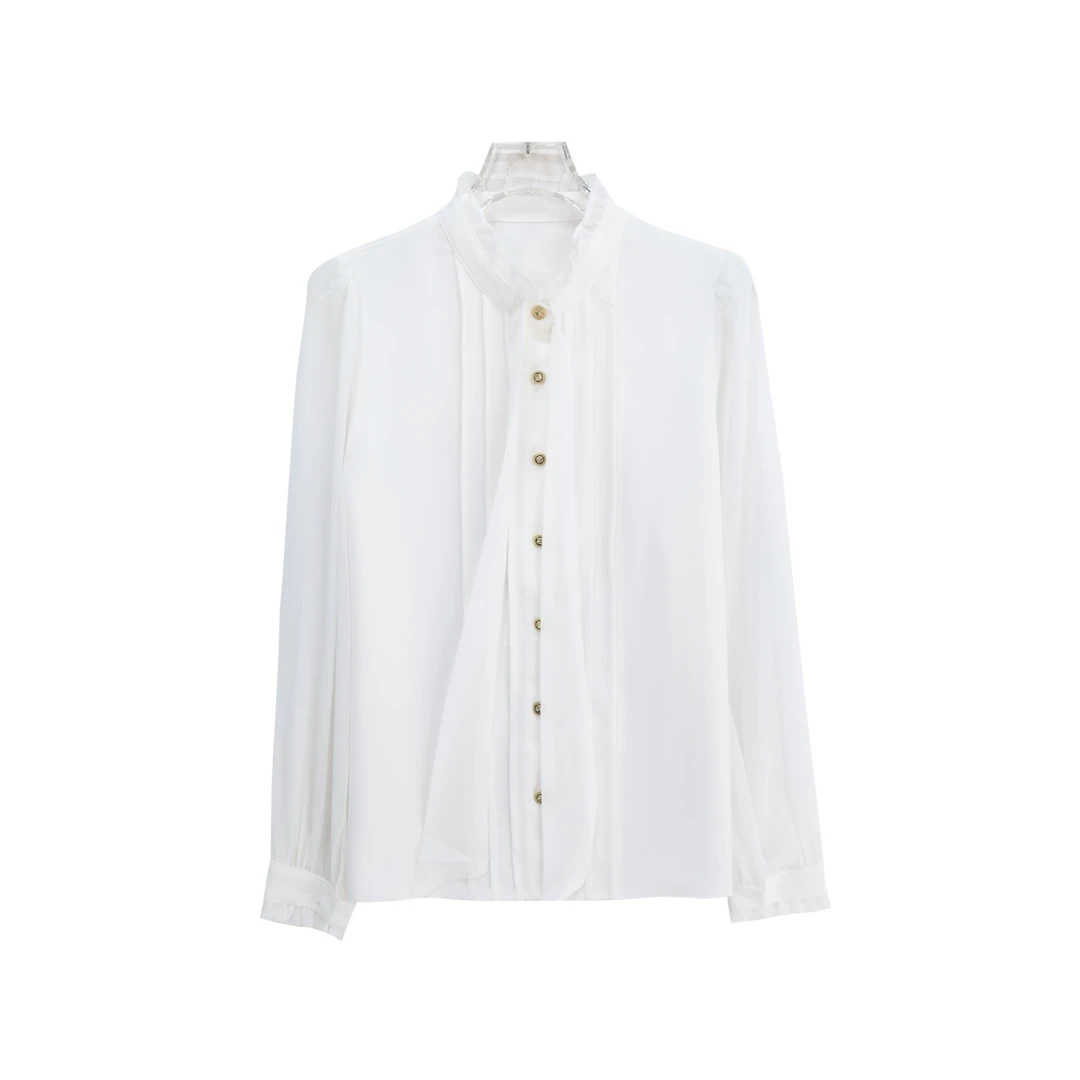 S气质通勤减龄宽松垂感长袖设计感衬衫S3110