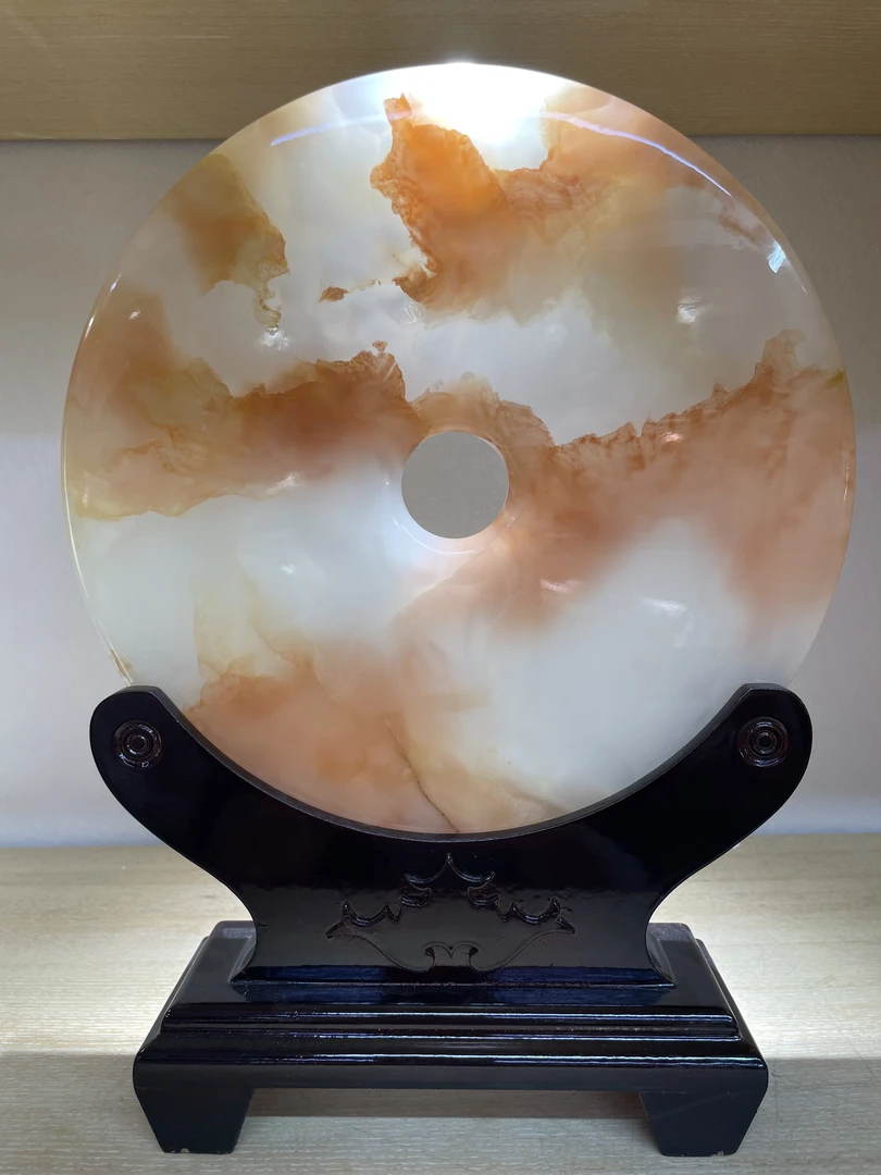 【26公分平安扣】新中式家居摆件（具有天然纹路纹理，介意者慎拍）