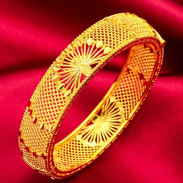 铜合金手镯 金色孔雀复古/宫廷宫廷镂空百搭妈妈时髦小姨风