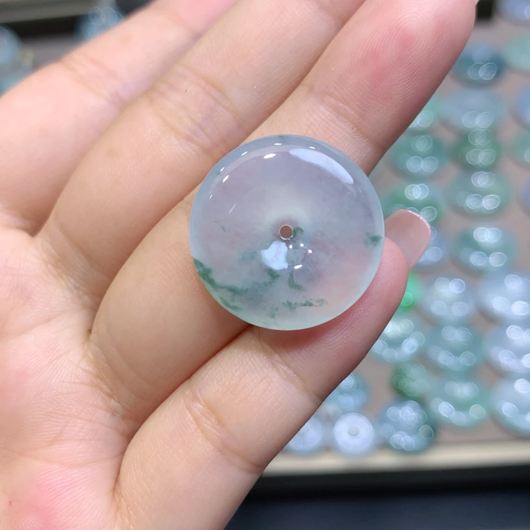 翡翠未镶嵌颈饰平安扣 21.5*4.9