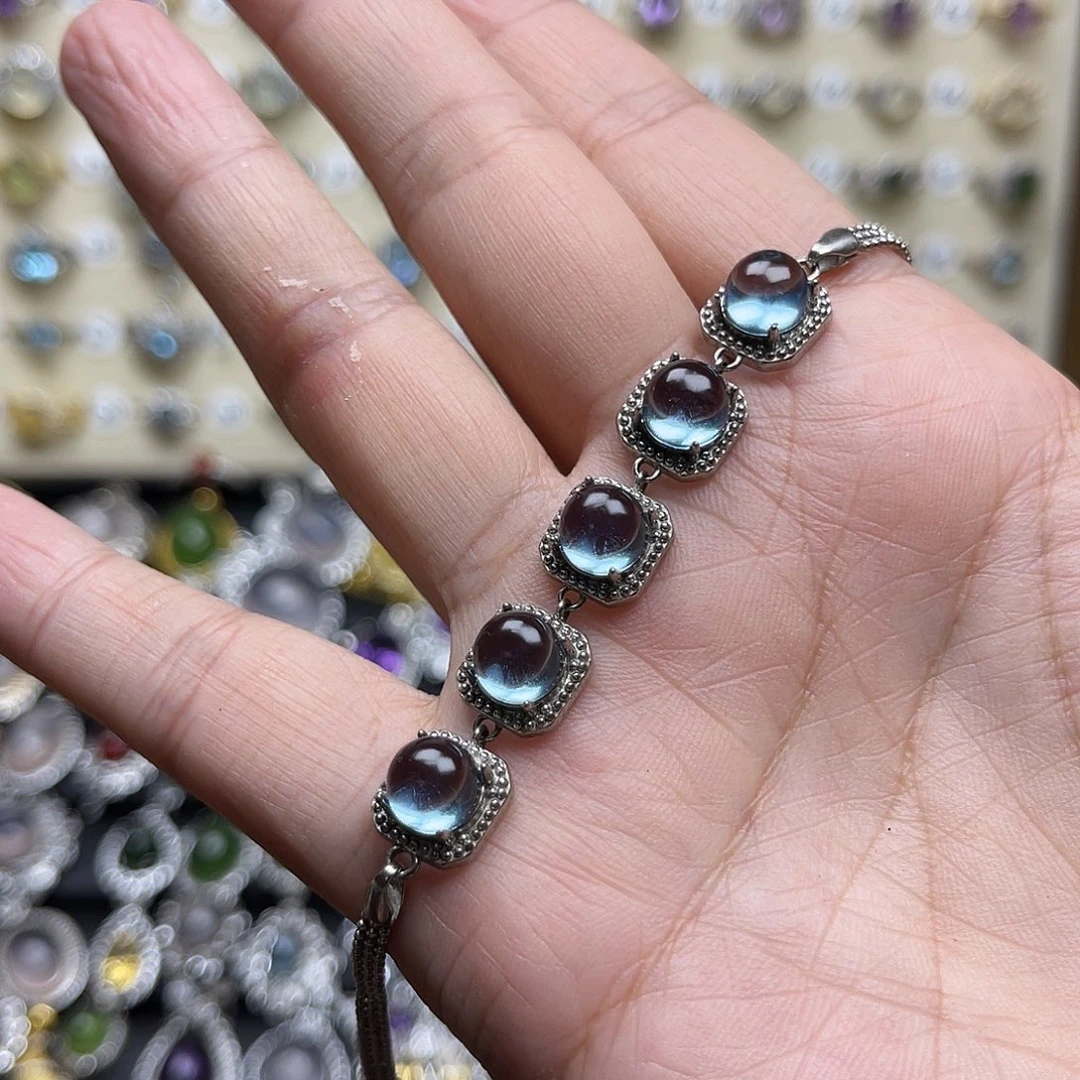 萤石银S925镶嵌手链