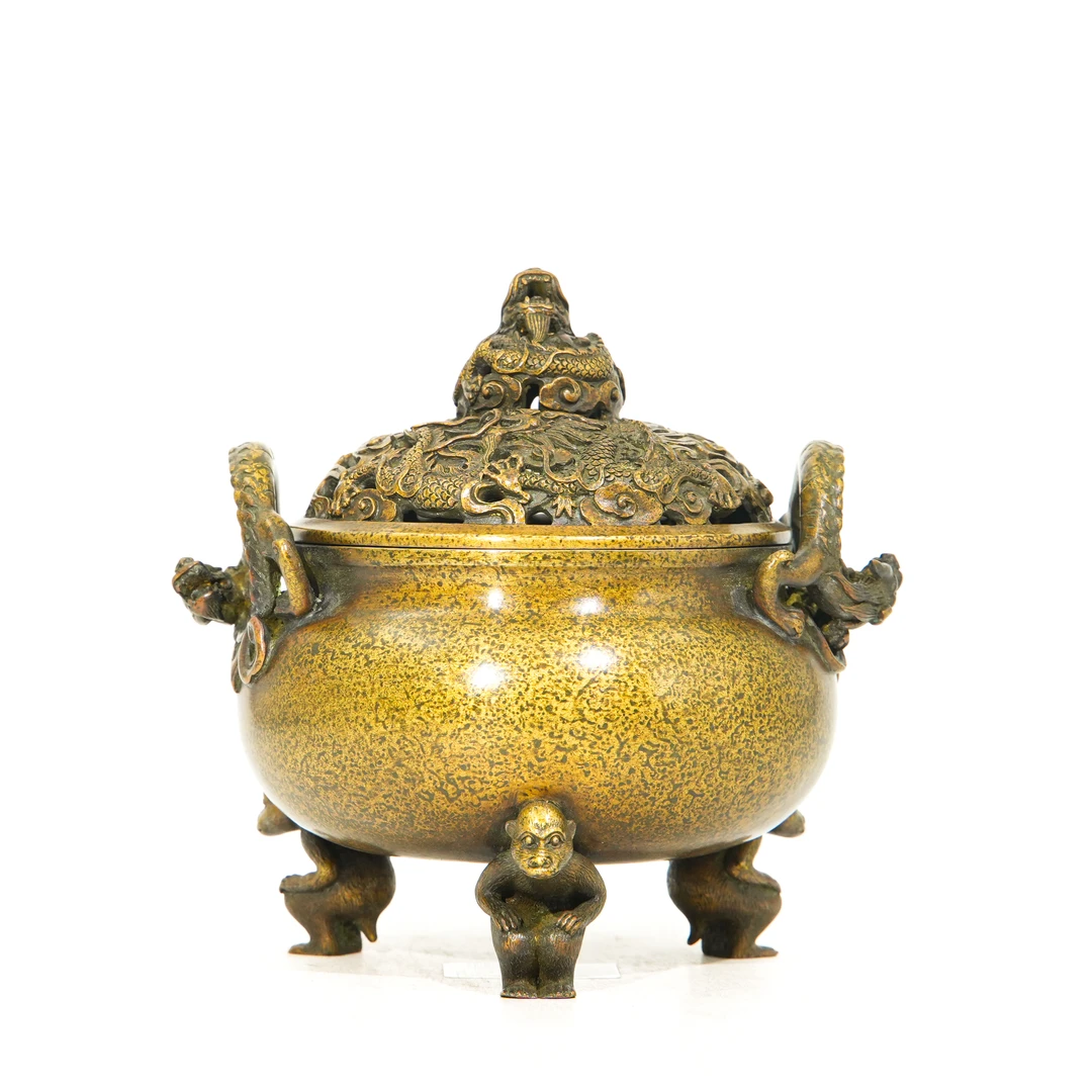 CSCJ,螭龙耳猴足熏炉,c618