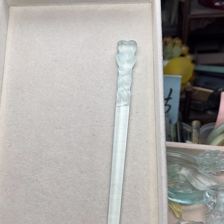 蛇纹石玉未镶嵌发簪