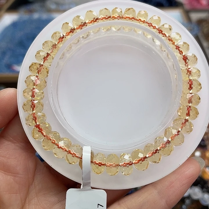 水晶手链未镶嵌刻面黄水晶8m