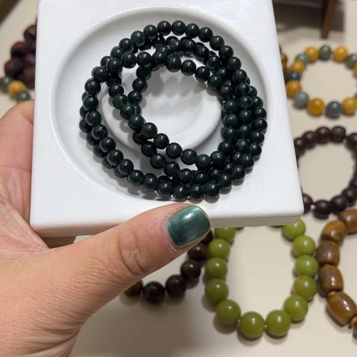 蛇纹石玉未镶嵌手链卡6