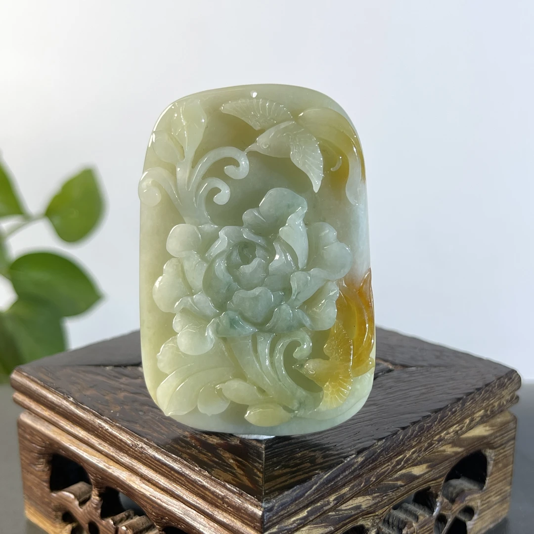 JYA25-104  天然缅甸A货翡翠  花开富贵