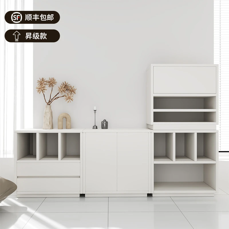 实木矮柜客厅奶油风自由组合玩具收纳柜家用落地储物柜可定制书柜