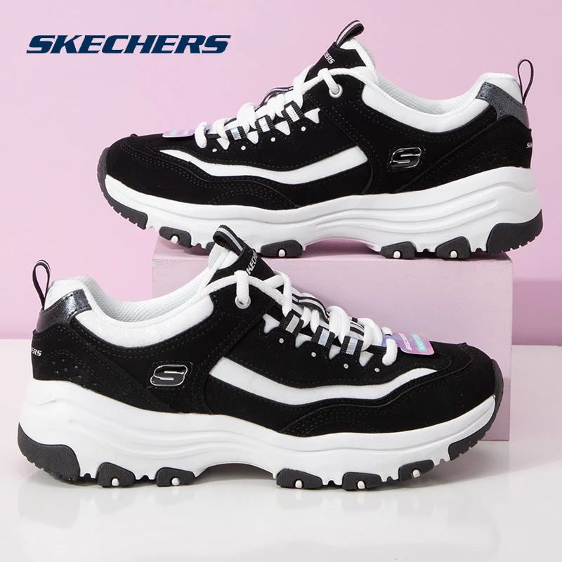 skechers斯凯奇熊猫鞋女鞋2025新款运动鞋厚底黑白老爹鞋 8730076