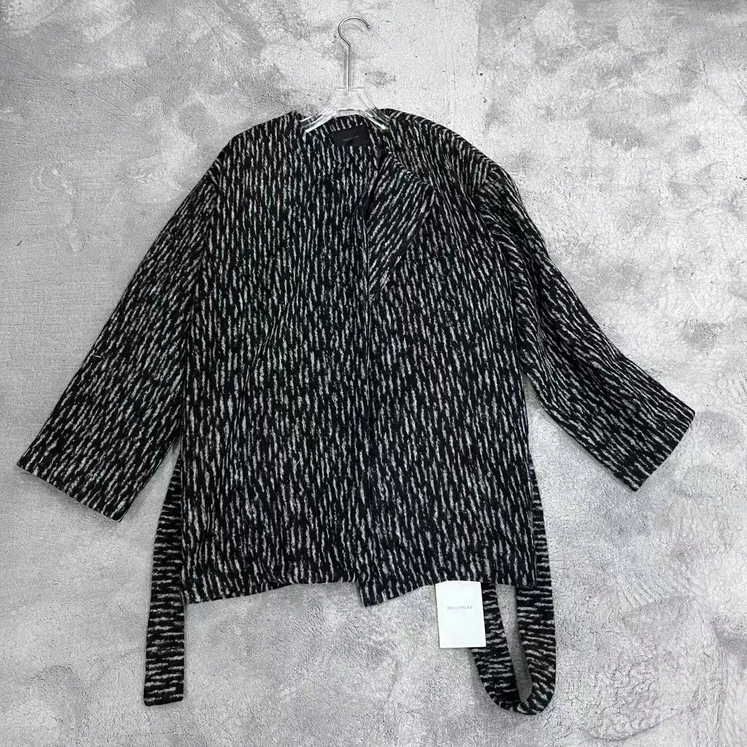 24秋冬定制面料休闲时尚减龄腰带外套