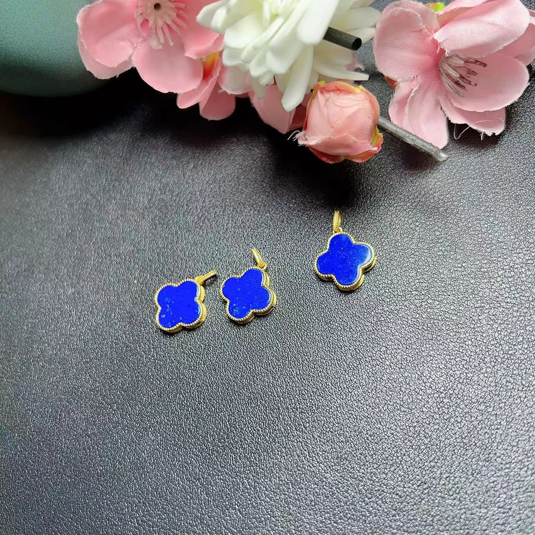 青金石S925四叶草吊坠 YL 080209（多样性发其一）