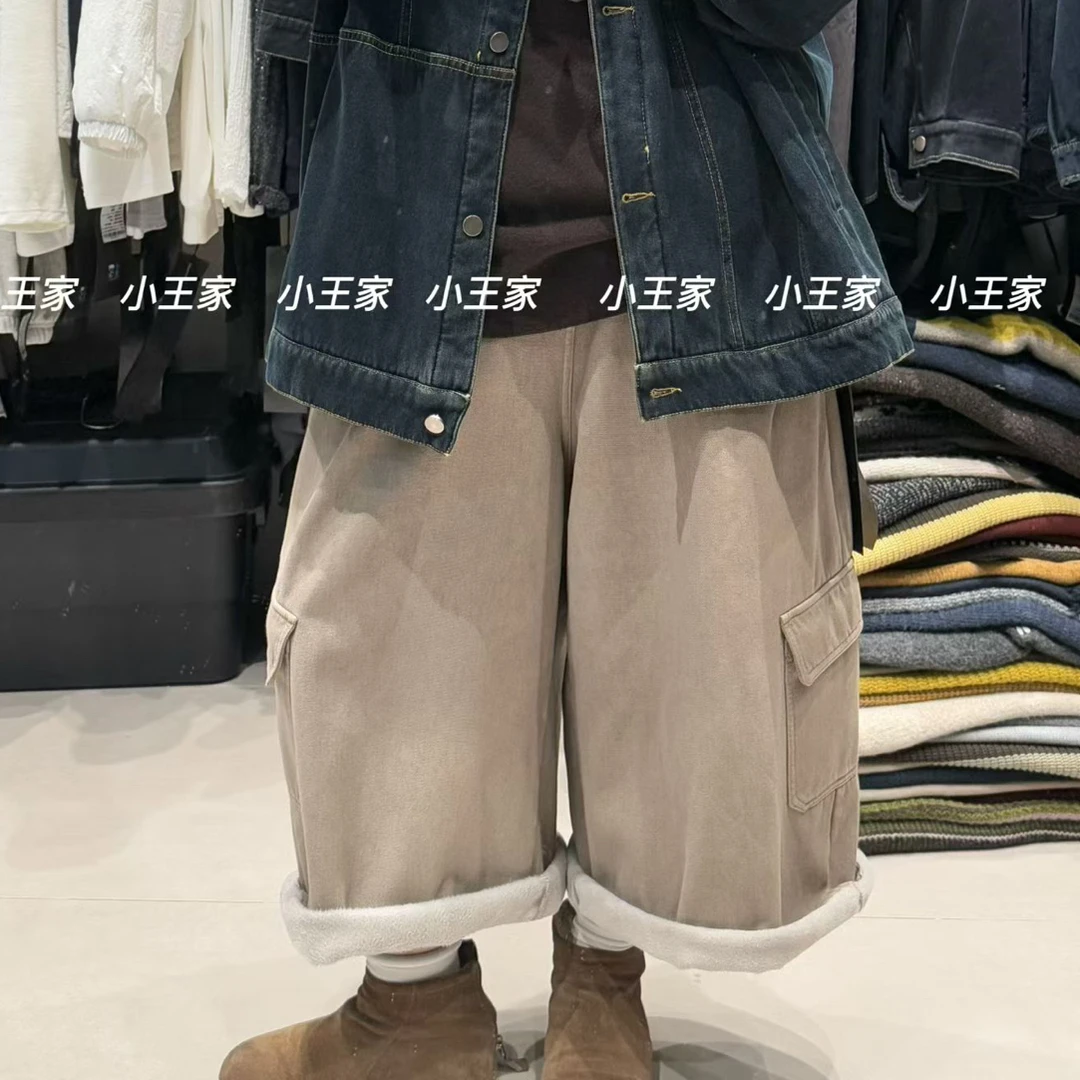 小王家冬季韩版宽松大码胖mm慵懒休闲阔腿网红2025年流行网红女裤