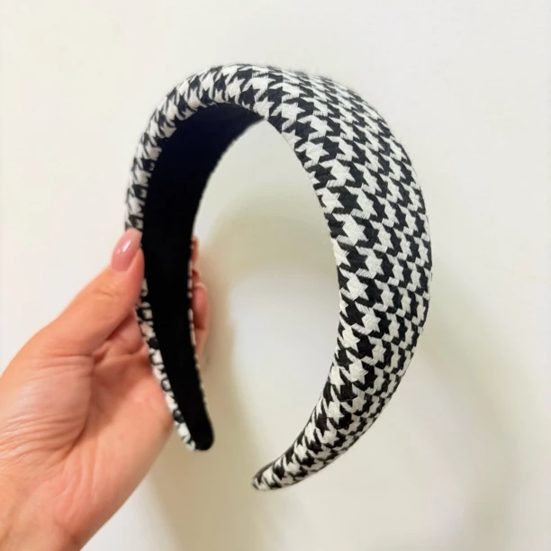 千鸟格加宽秋冬轻奢发箍宽边百搭网红头箍