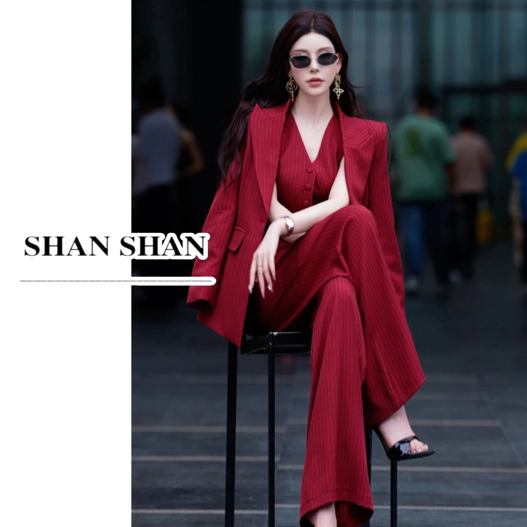 SS姗姗 秋季新款气质时尚休闲条纹设计西装外套 50870035-962