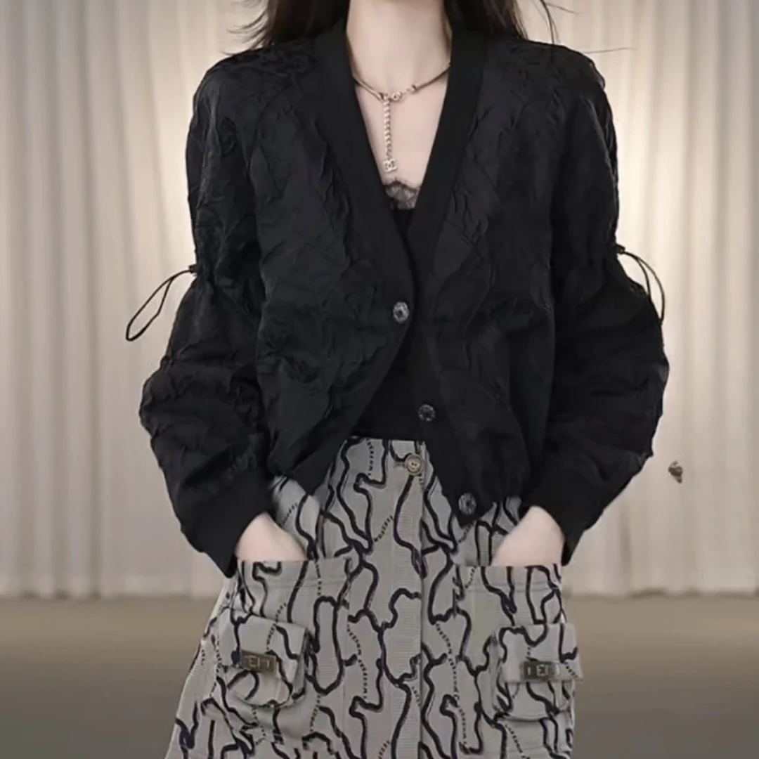 AMASS/阿玛施春夏新款时尚重工高级肌理感气质百搭短款外套540036