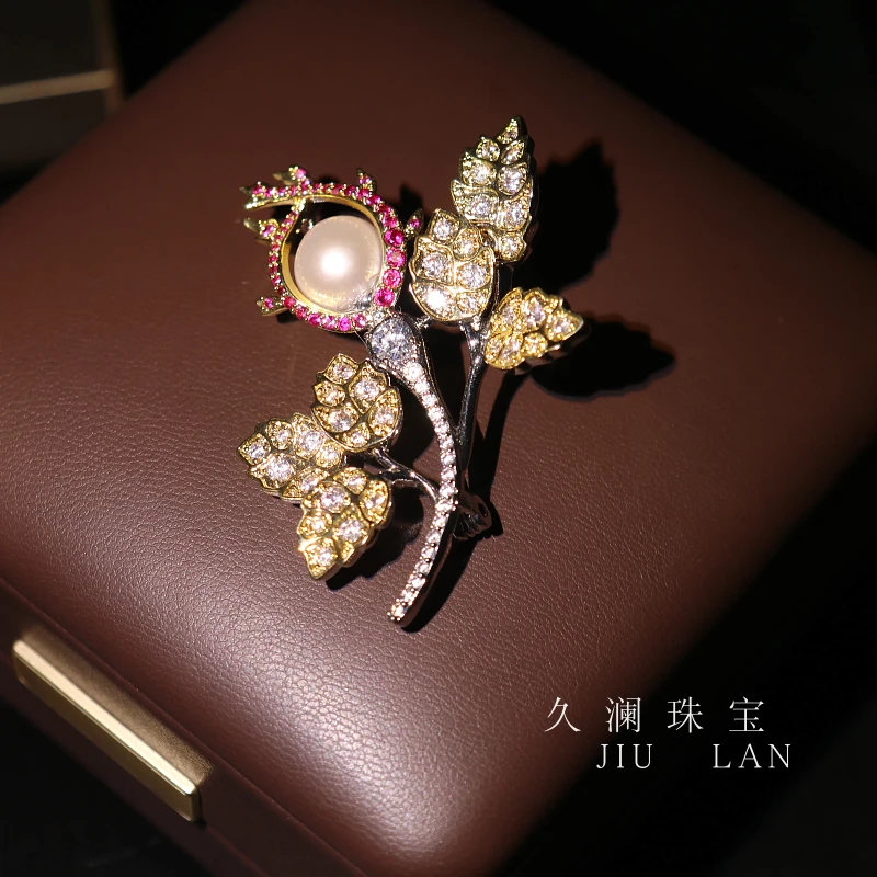 天然淡水珍珠高定胸针珠宝款 A011