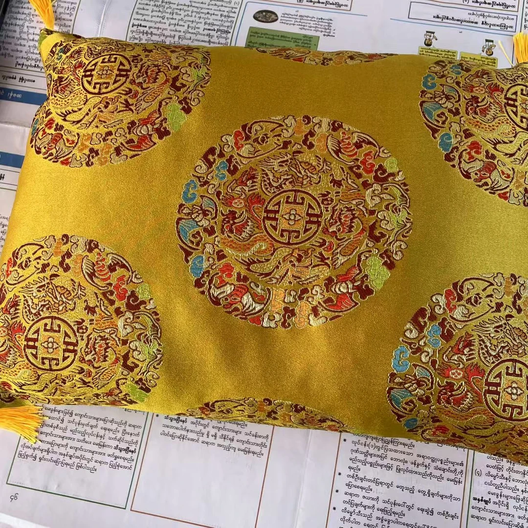 金丝楠木黄色枕头一对