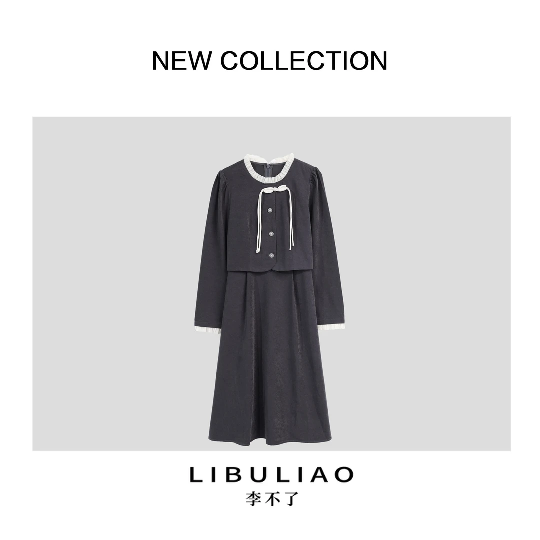 【李不了】新款时尚长袖连衣裙 L351801B