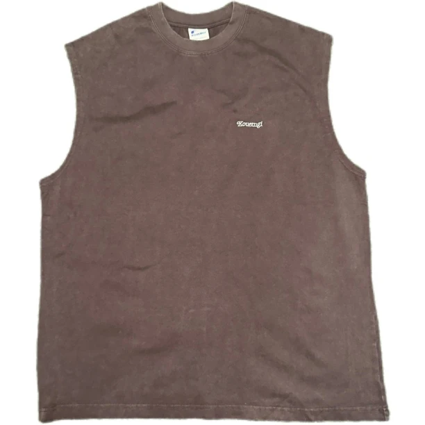 Kouemgi做旧圆领无袖简约背心1172