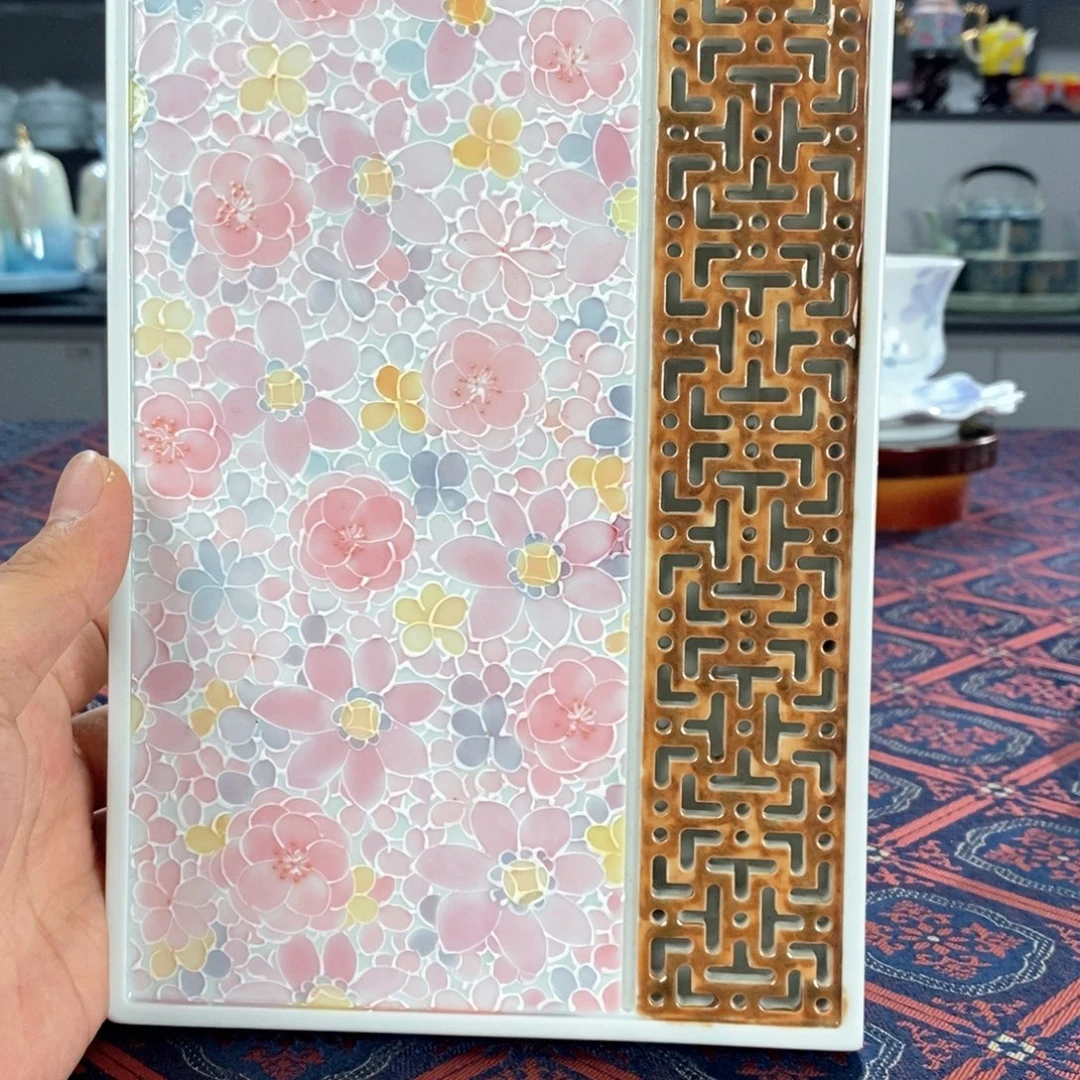 万花壶承手绘高温釉下