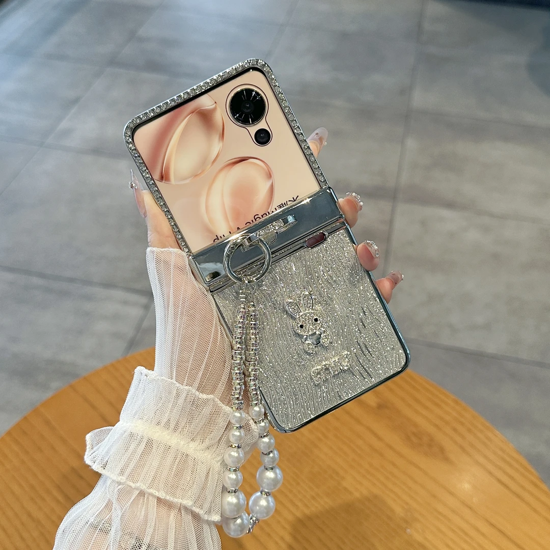 适用荣耀Magicvflip2折叠屏手机壳膜一体高级感水波纹兔子保护套