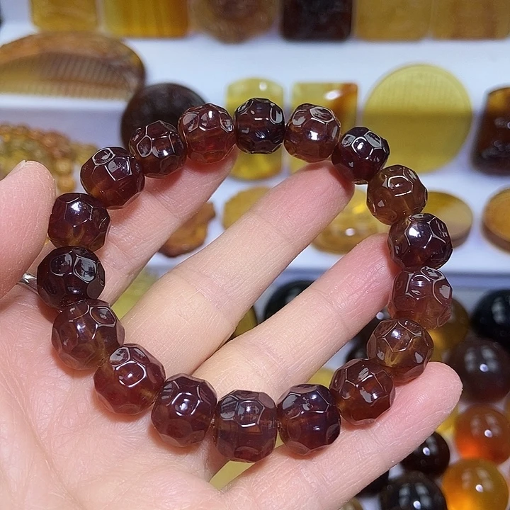 琥珀未镶嵌吊坠(不含链)天然缅甸琥珀棕血手串