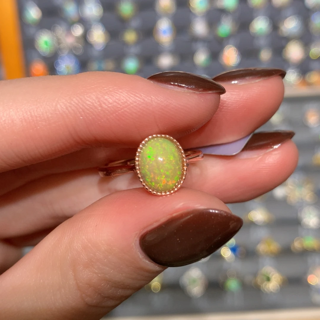 银S925镶嵌欧泊戒指t