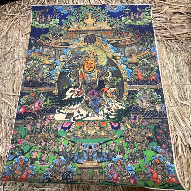 合金吊坠 高端精品财宝天王绘画类唐卡W90