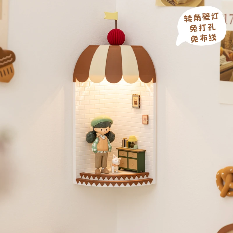 阿楹 法式高级感艺术卧室床头客厅免打孔儿童房墙角充电壁灯墙灯