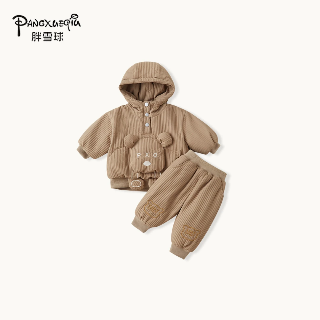 【胖雪球】婴幼童2024新休闲时尚宝宝洋气棉服套装男女童可爱两件套