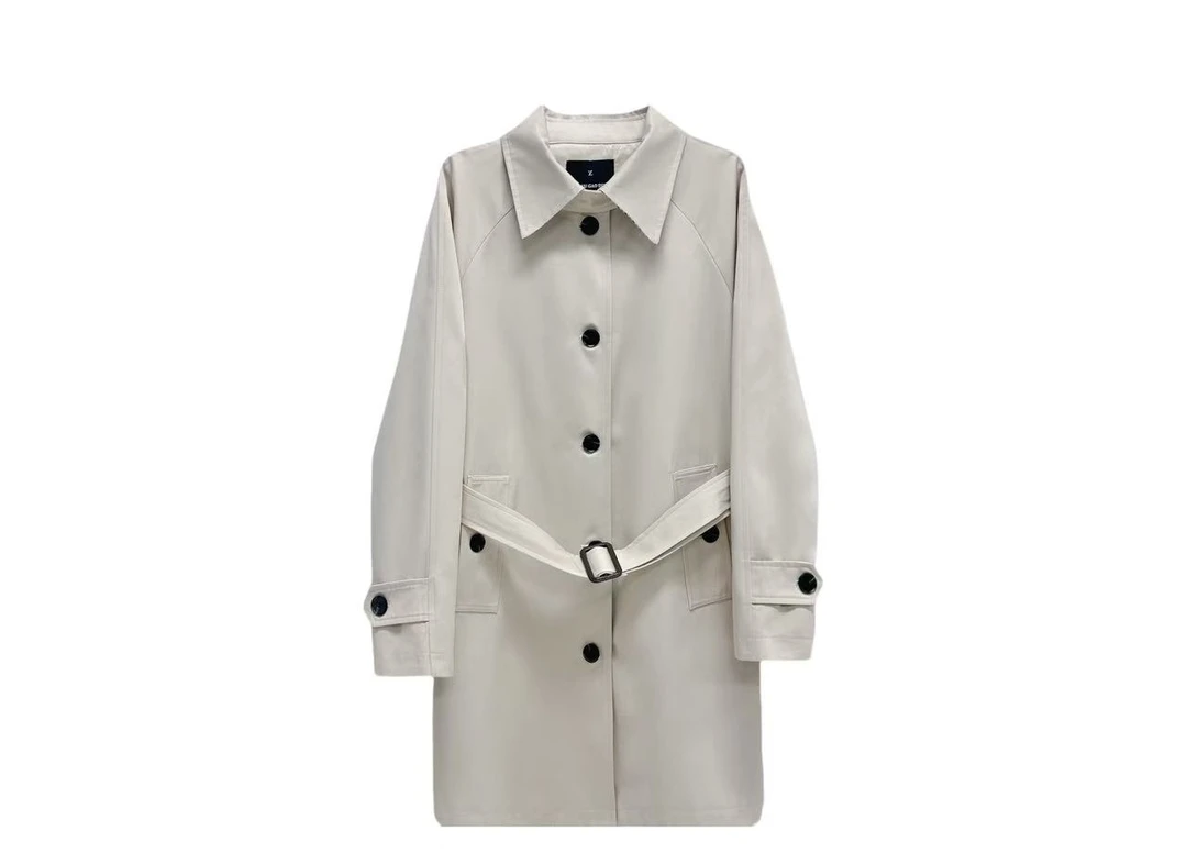 【珊珊专属】高品质-25017极简风中长款薄款风衣大衣简约气质