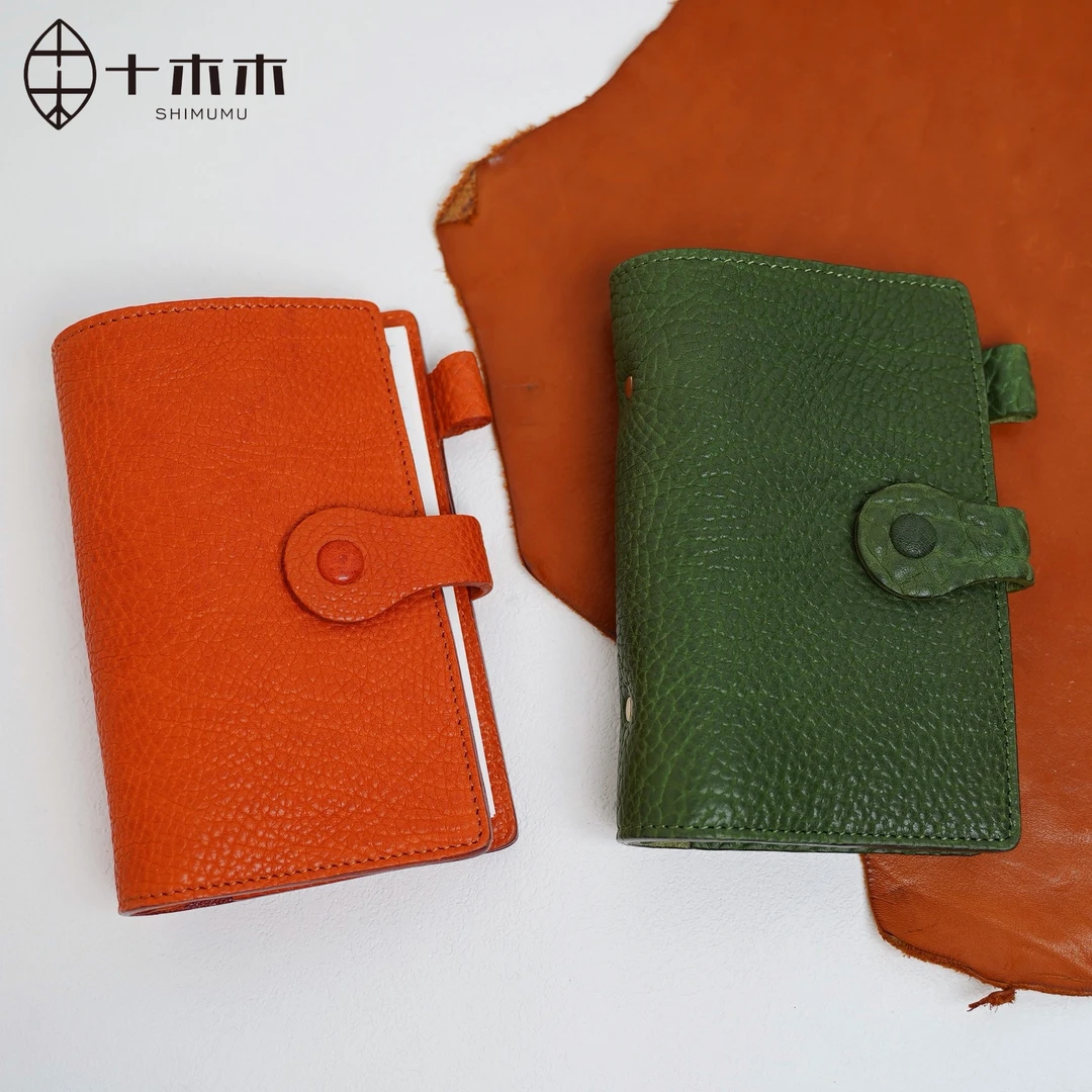 十木木A6手帐本加厚牛颈纹植鞣牛皮纯手工制作随身便携日记本