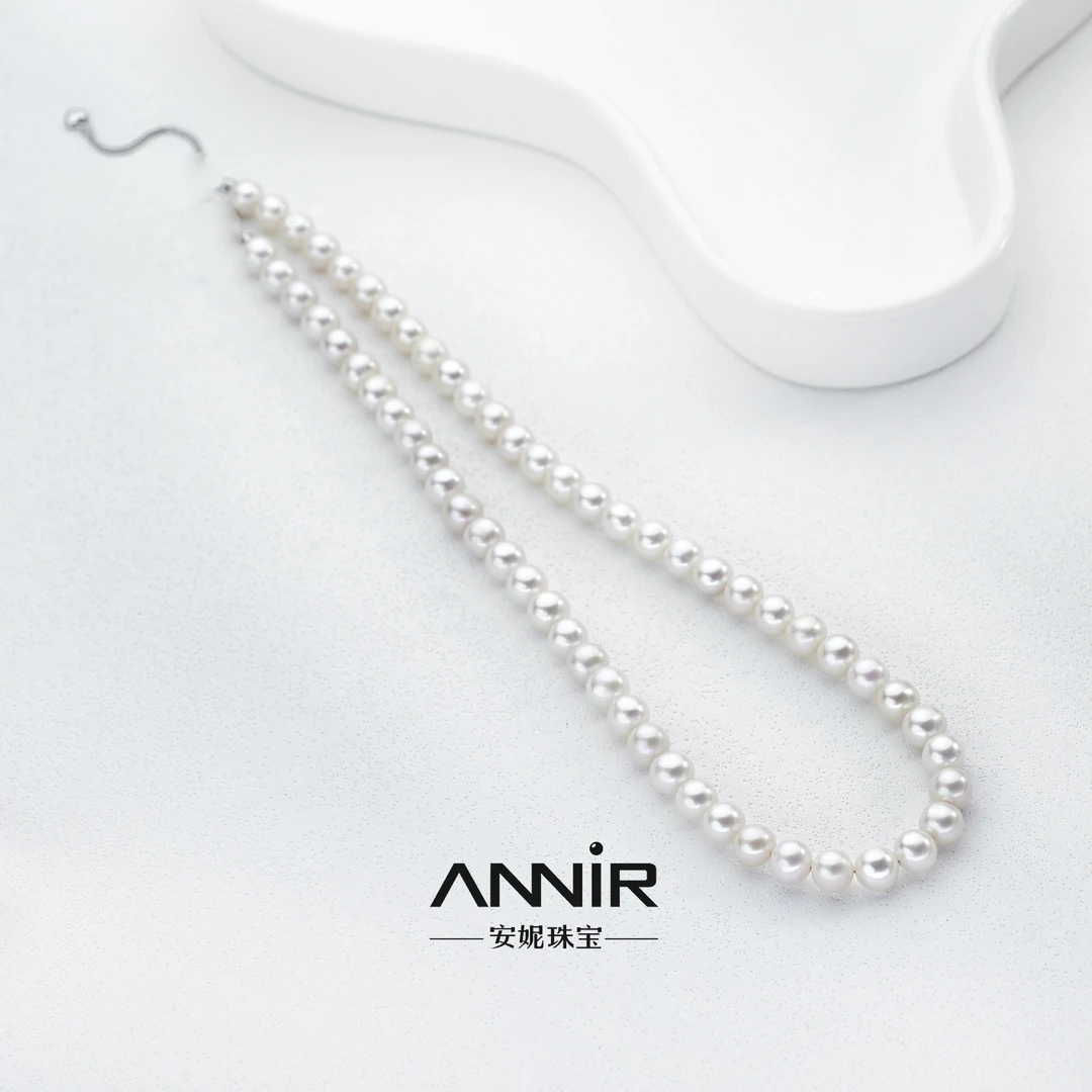 “见面礼”无核珍珠项链 7mm±（送耳钉丝巾） 2032H00DY S925银