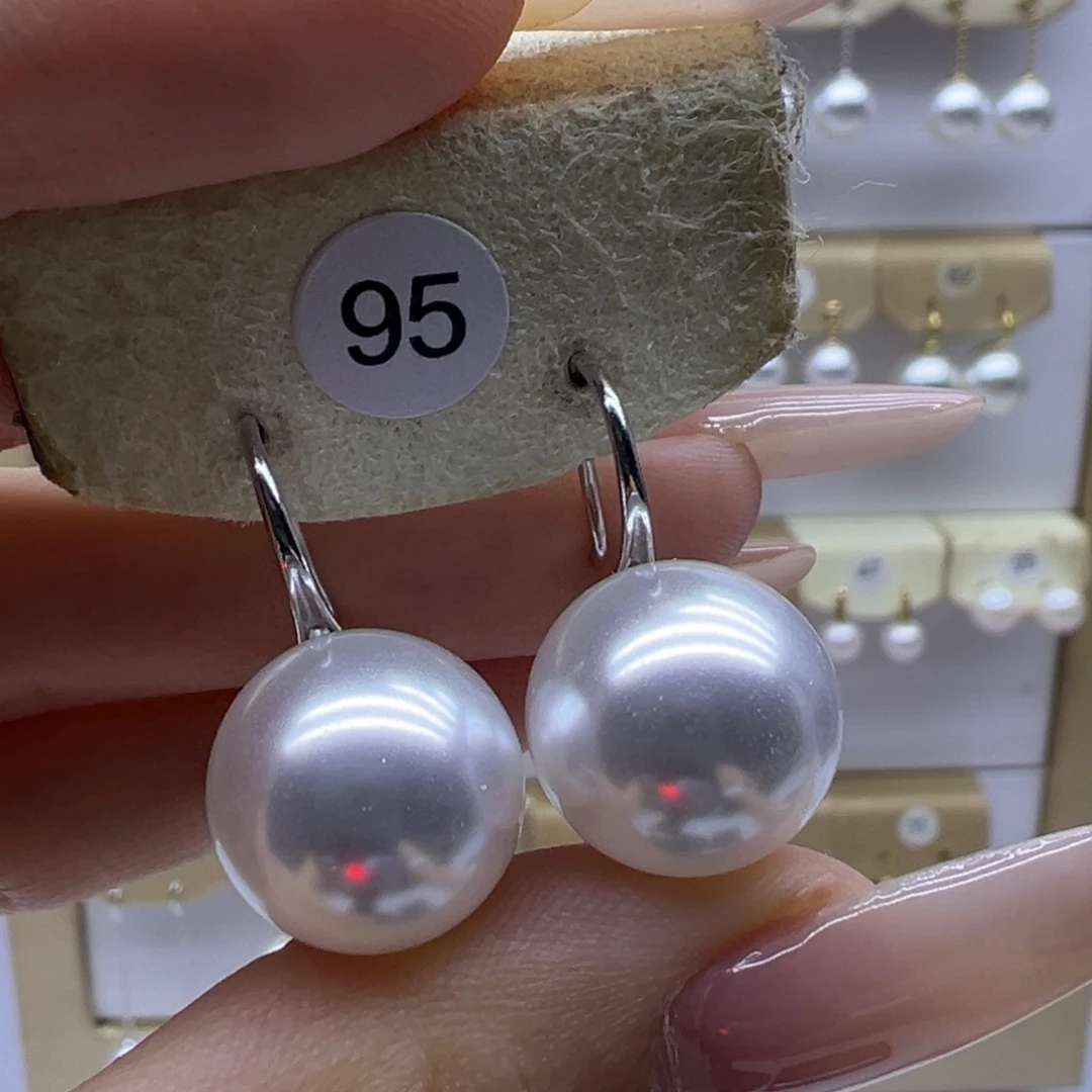 银S925镶嵌耳饰淡水珍珠