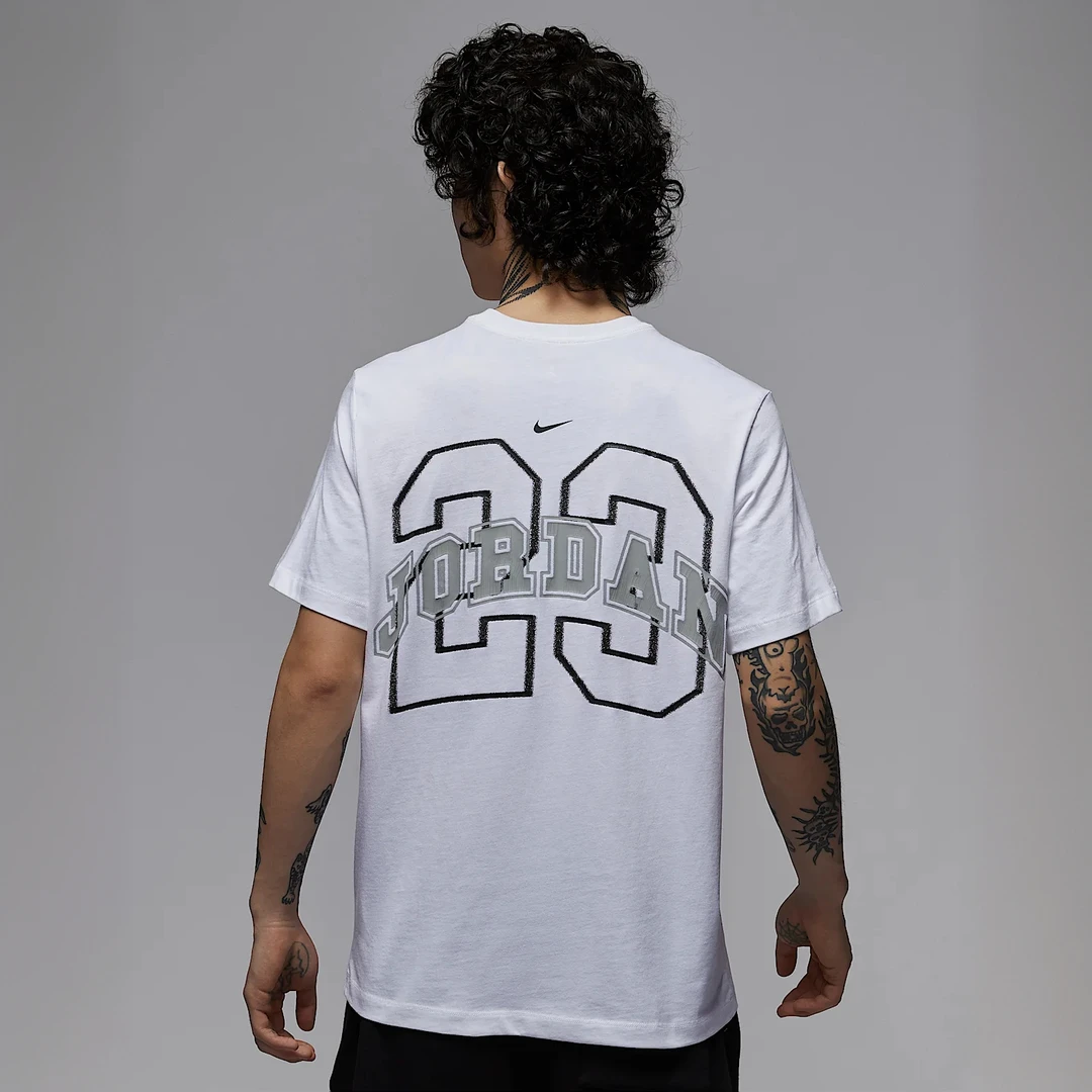 NIKE/男子JORDAN休闲圆领透气百搭T恤短袖IB8915-100